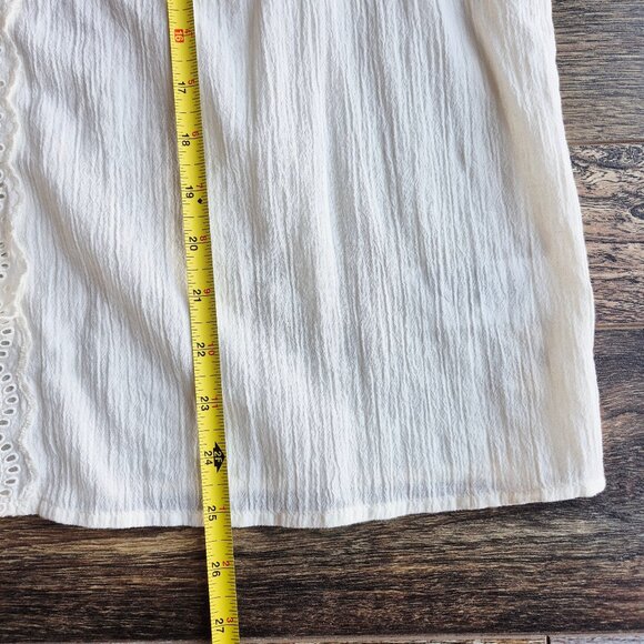 NWoT Madewell Crinkle Eyelet Trim Button-Front Blouse Cotton Ivory NG899 - Picture 14 of 14